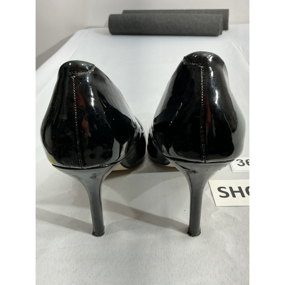 Womans Madden Girl Tartt Size 8.5 Black Faux Patent Leather Stiletto Pumps - Picture 5 of 9